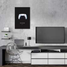 Quadro Gamer Glitch Controle PS Buttons 86x60 Sem Moldura