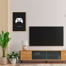 Quadro Gamer Glitch Controleuttons 60x43 Caixa Marfim