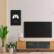 Quadro Gamer Glitch Controleuttons 86x60 Caixa Branco