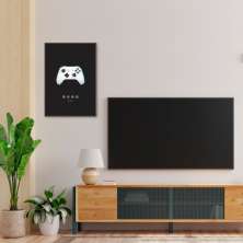 Quadro Gamer Glitch Controleuttons 86x60 Filete Marrom