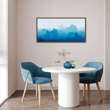 Quadro Horizonte Blue Mountain 100x50 Caixa Marrom