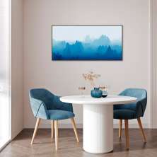 Quadro Horizonte Blue Mountain 100x50 Filete Marrom