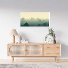 Quadro Horizonte Green Mountain 100x50 Caixa Branco
