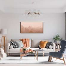 Quadro Horizonte Orange Mountain 100x50 Caixa Marrom
