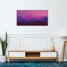Quadro Horizonte Purple Mountain 120x60 Filete Marrom