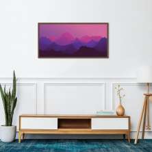 Quadro Horizonte Purple Mountain 86x43 Caixa Marrom