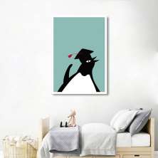 Quadro Infantil Cartoon Pinguim 43x30 Caixa Branco
