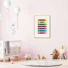 Quadro Infantil Cores em Giz 100x70 Caixa Marfim