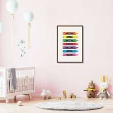Quadro Infantil Cores em Giz 86x60 Caixa Marrom