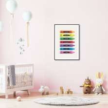 Quadro Infantil Cores em Giz 86x60 Filete Marrom
