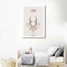Quadro Infantil Didático Cervo 100x70 Sem Moldura