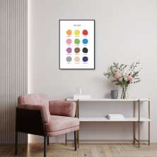 Quadro Infantil English Colors 43x30 Filete Preto