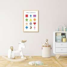 Quadro Infantil Formas Geométricas 86x60 Caixa Marfim