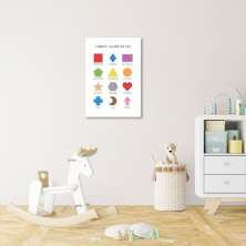 Quadro Infantil Formas Geométricas 86x60 Sem Moldura