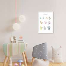 Quadro Infantil Números 43x30 Caixa Branco
