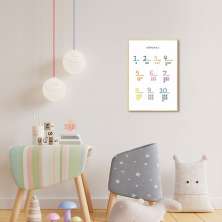 Quadro Infantil Números 43x30 Filete Marfim