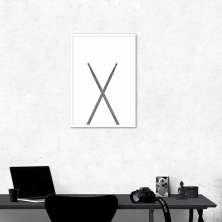 Quadro Instrumento Musical Baquetas 100x70 Caixa Branco