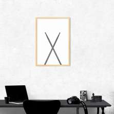 Quadro Instrumento Musical Baquetas 100x70 Caixa Marfim