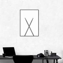 Quadro Instrumento Musical Baquetas 100x70 Filete Preto