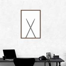 Quadro Instrumento Musical Baquetas 60x43 Caixa Marrom