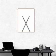 Quadro Instrumento Musical Baquetas 86x60 Filete Marrom
