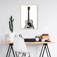 Quadro Instrumento Musical Violão 86x60 Caixa Marfim