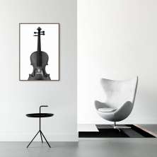 Quadro Instrumento Musical Violino 100x70 Filete Marrom
