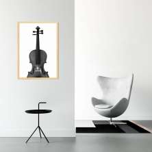 Quadro Instrumento Musical Violino 43x30 Caixa Marfim