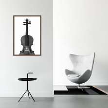 Quadro Instrumento Musical Violino 60x43 Caixa Marrom