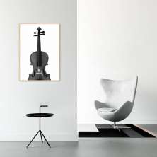 Quadro Instrumento Musical Violino 86x60 Filete Marfim