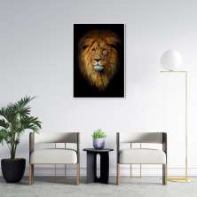 Quadro Leão de Juda 100x70 Filete Branco
