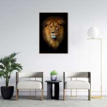 Quadro Leão de Juda 100x70 Filete Marrom
