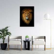 Quadro Leão de Juda 43x30 Caixa Preto