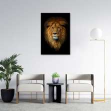 Quadro Leão de Juda 43x30 Filete Preto