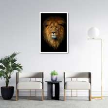 Quadro Leão de Juda 60x43 Caixa Branco