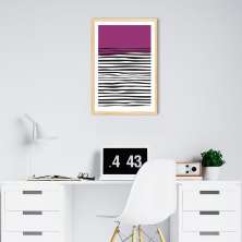 Quadro Linhas Abstratas 43x30 Caixa Marfim