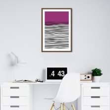 Quadro Linhas Abstratas 60x43 Caixa Marrom