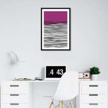 Quadro Linhas Abstratas 60x43 Caixa Preto