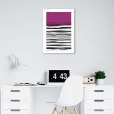 Quadro Linhas Abstratas 60x43 Filete Branco