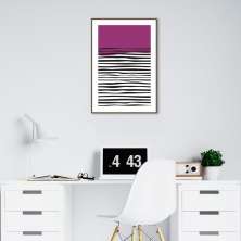 Quadro Linhas Abstratas 60x43 Filete Marrom