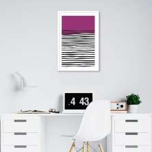 Quadro Linhas Abstratas 86x60 Caixa Branco