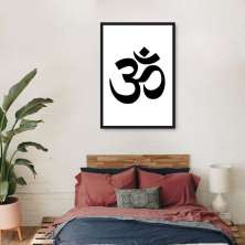 Quadro Mantra Om 100x70 Caixa Preto