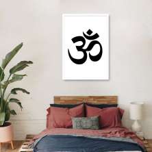 Quadro Mantra Om 43x30 Caixa Branco