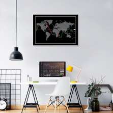 Quadro Mapa Mundi do Investidor 100x70 Filete Branco