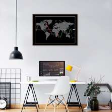 Quadro Mapa Mundi do Investidor 100x70 Filete Marrom