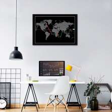 Quadro Mapa Mundi do Investidor 86x60 Sem Moldura