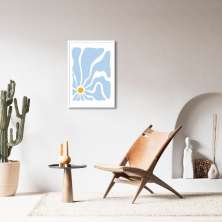 Quadro Matisse Blue Flower 60x43 Caixa Branco