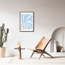 Quadro Matisse Blue Flower 86x60 Caixa Marrom