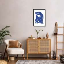 Quadro Matisse Blue Woman 100x70 Caixa Preto