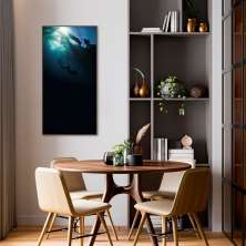 Quadro Mergulho no Oceano Croácia 100x50 Filete Marrom